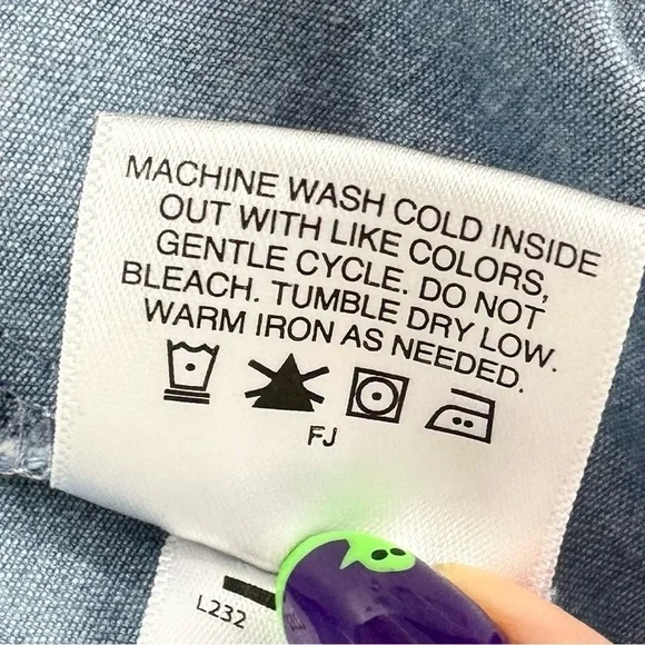 Hanna Andersson chambray denim jean jumper dress 140/10 rickrack blue yellow red - Picture 15 of 15